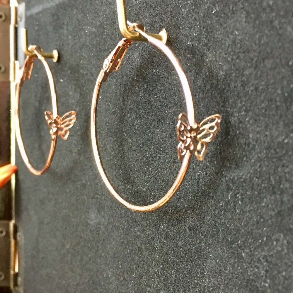 butterfly hoop earrings